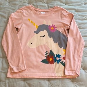 Hanna Andersson Long Sleeve Unicorn Graphic Tee Sz 8